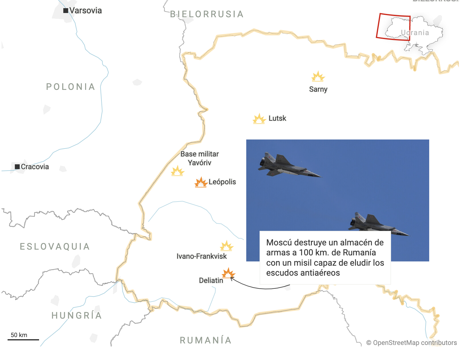Rusia dice haber usado por primera vez un misil hipersónico Kinzhal